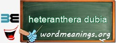 WordMeaning blackboard for heteranthera dubia